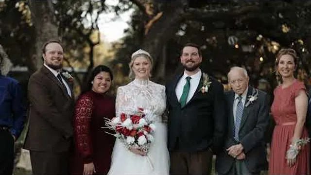 Kyli and Ancel with family on their wedding day at Vista West Ranch